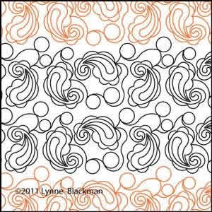 Digital Quilting Design Paisley and Polka Dots by Lynne Blackman.