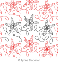 Digital Quilting Design Roaming Starfish by Lynne Blackman.