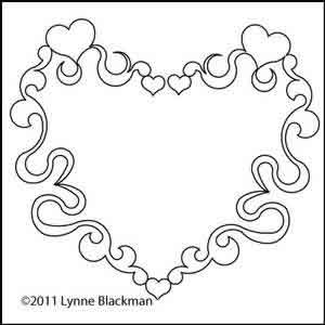Digital Quilting Design Scroll Heart by Lynne Blackman.