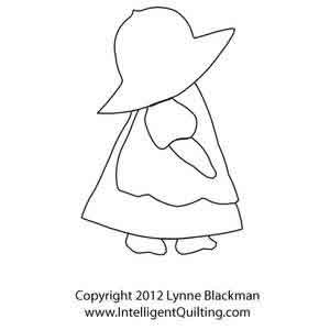 Digital Quilting Design Sunbonnet 2 by Lynne Blackman.