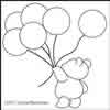 Digital Quilting Design Teddy and Balloons by Lynne Blackman.