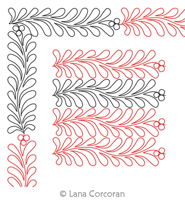 Digital Quilting Design Mistletoe Border and Corner by Lana Corcoran.