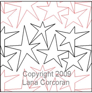 Digital Quilting Design All Stars by Lana Corcoran.