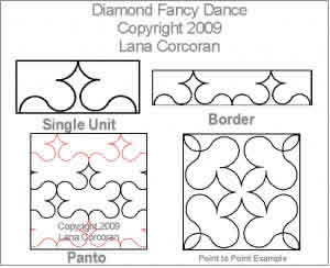 Digital Quilting Design Diamond Fancy Dance by Lana Corcoran.