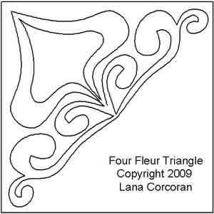 Digital Quilting Design Four Fleur Triangle by Lana Corcoran.