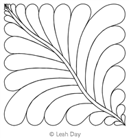 Digital Quilting Design Fern Feather Block by Leah Day.