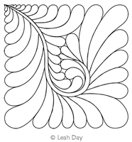 Digital Quilting Design Spiral Feather Block by Leah Day.