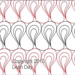 Digital Quilting Design Slanted Paisley by Leah Day.