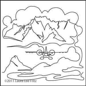 Digital Quilting Design Alaska Adventure Plane by LauraLee Fritz.