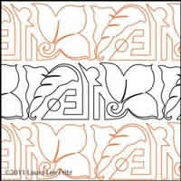 Digital Quilting Design Art Deco Floral Panto by LauraLee Fritz.