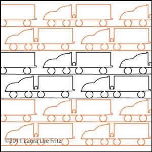 Digital Quilting Design Big Rig Truck by LauraLee Fritz.