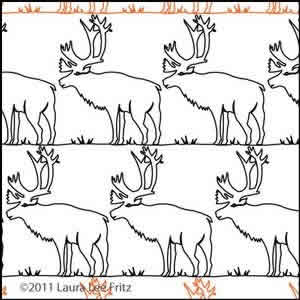 Digital Quilting Design Caribou by LauraLee Fritz.