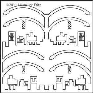 Digital Quilting Design City Block by LauraLee Fritz.