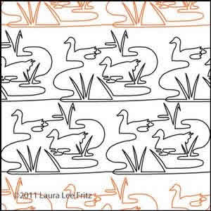 Digital Quilting Design Ducks in Pond 1 by LauraLee Fritz.