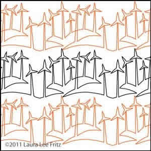 Digital Quilting Design Wind Farm by LauraLee Fritz.