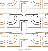 Art Deco Wall by LauraLee Fritz. This image demonstrates how this computerized pattern will stitch out once loaded on your robotic quilting system. A full page pdf is included with the design download.