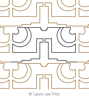 Art Deco Wall by LauraLee Fritz. This image demonstrates how this computerized pattern will stitch out once loaded on your robotic quilting system. A full page pdf is included with the design download.