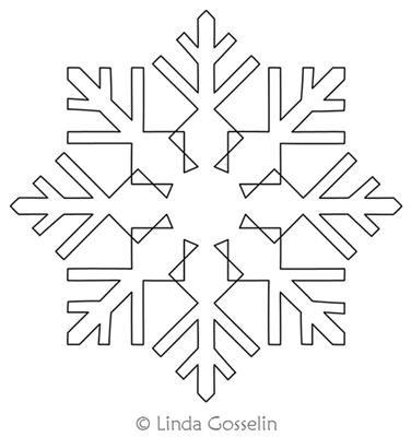 Digital Quilting Design Snowflake Block 2 by Linda Gosselin.