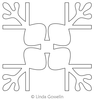 Digital Quilting Design Snowflake Block 7 by Linda Gosselin.
