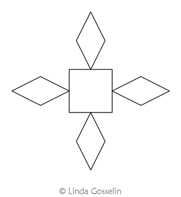 PK Diamond 4 Outside by Linda Gosselin. This image demonstrates how this computerized pattern will stitch out once loaded on your robotic quilting system. A full page pdf is included with the design download.