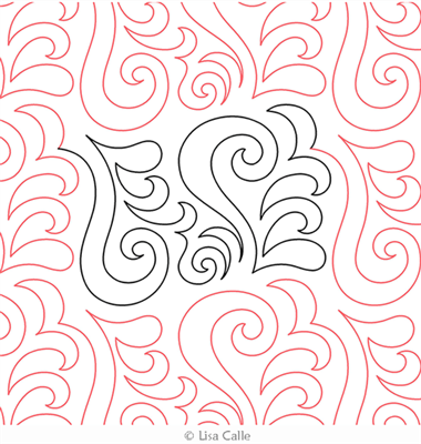 Digital Quilting Design Curly Q by Lisa Calle.