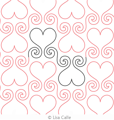 Digital Quilting Design Hearts Abound by Lisa Calle.