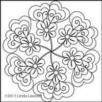 Digital Quilting Design Jacobean Motif 1 by Linda Lawson.