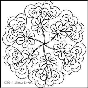 Digital Quilting Design Jacobean Motif 1 by Linda Lawson.