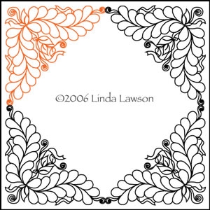 Digital Quilting Design Log Cabin Triangle Feather by Linda Lawson.