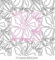 Digital Quilting Design Hawaiian Flower Border and Panto 11 by Leona McCann.