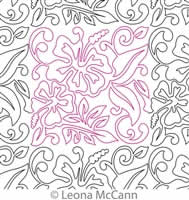 Digital Quilting Design Hawaiian Flower Border and Panto 3 by Leona McCann.