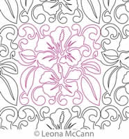 Digital Quilting Design Hawaiian Flower Border and Panto 8 by Leona McCann.