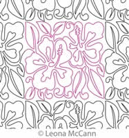 Digital Quilting Design Hawaiian Flower Border and Panto 9 by Leona McCann.