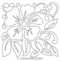 Digital Quilting Design Hawaiian Flower Block 10 by Leona McCann.