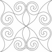 Digital Quilting Design Winged Spiral Block by Leona McCann.