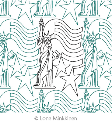 Digital Quilting Design Lady Liberty by Lone Minkkinen