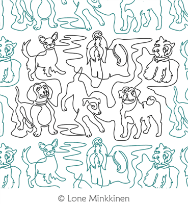 Digital Quilting Design Lap Dogs by Lone Minkkinen