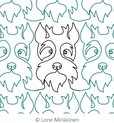 Digital Quilting Design Schnauzer by Lone Minkkinen