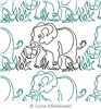 Digital Quilting Design Walking Elephant by Lone Minkkinen