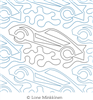 Fast Cars by Lone Minkkinen. This image demonstrates how this computerized pattern will stitch out once loaded on your robotic quilting system. A full page pdf is included with the design download.