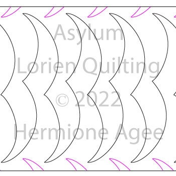 Asylum by Lorien Quilting. This image demonstrates how this computerized pattern will stitch out once loaded on your robotic quilting system. A full page pdf is included with the design download.