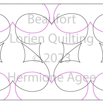 Beaufort by Lorien Quilting. This image demonstrates how this computerized pattern will stitch out once loaded on your robotic quilting system. A full page pdf is included with the design download.