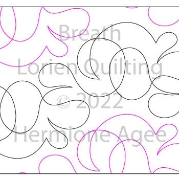 Breath by Lorien Quilting. This image demonstrates how this computerized pattern will stitch out once loaded on your robotic quilting system. A full page pdf is included with the design download.