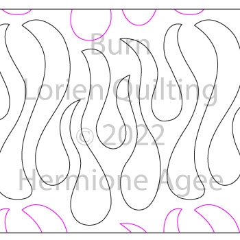 Burn by Lorien Quilting. This image demonstrates how this computerized pattern will stitch out once loaded on your robotic quilting system. A full page pdf is included with the design download.