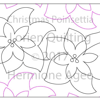 Digital Quilting Design Christmas Poinsettia by Lorien Quilting.