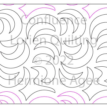 Axial by Lorien Quilting. This image demonstrates how this computerized pattern will stitch out once loaded on your robotic quilting system. A full page pdf is included with the design download.