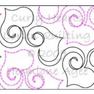 Digital Quilting Design Curly Hearts by Lorien Quilting.