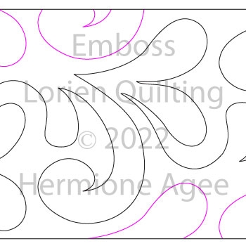 Emboss by Lorien Quilting. This image demonstrates how this computerized pattern will stitch out once loaded on your robotic quilting system. A full page pdf is included with the design download.