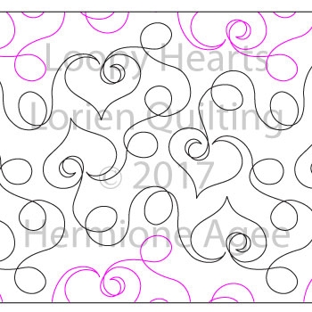 Digital Quilting Design Loopy Hearts by Lorien Quilting.