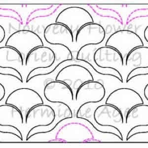 Digital Quilting Design Nouveau Flower by Lorien Quilting.